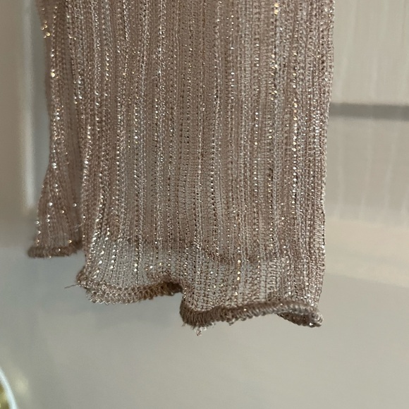 Blāshe Gold Festive Sparkly Sheer Long Sleeve Top - Picture 4 of 6